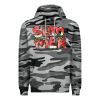 Slate Camo summer watermelon and strawberry Premium Hoodie - BarkalooDesign