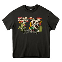 Asphalt texas state cowhide serape cactus Heavy Core Tee - RanaPortraitStore