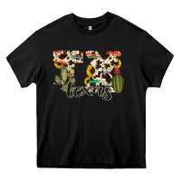 Black texas state cowhide serape cactus Heavy Core Tee - RanaPortraitStore