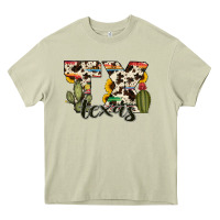 Mossy texas state cowhide serape cactus Heavy Core Tee - RanaPortraitStore