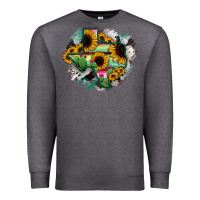 Charcoal Heather Texas Map Sunflower Cactus Serape Premium Sweatshirt - RanaPortraitStore