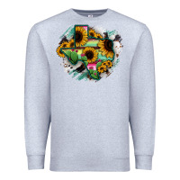 Heather Grey Texas Map Sunflower Cactus Serape Premium Sweatshirt - RanaPortraitStore