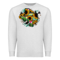 Oatmeal Heather Texas Map Sunflower Cactus Serape Premium Sweatshirt - RanaPortraitStore