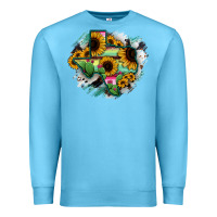 Ocean Blue Texas Map Sunflower Cactus Serape Premium Sweatshirt - RanaPortraitStore