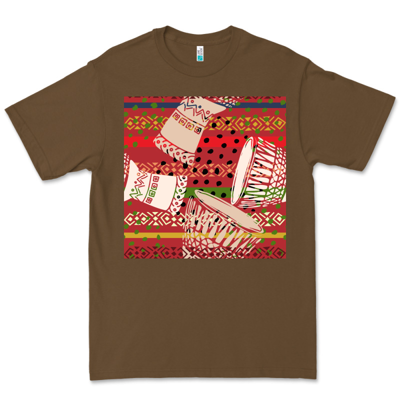 African Drum Colorful Seamless Pattern Premium Tee by BundleAndBundleShop | Teevron