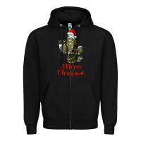 Black merry christmas cactus Zipper Hoodie - RanaPortraitStore