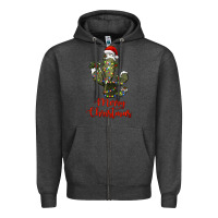 Charcoal Heather merry christmas cactus Zipper Hoodie - RanaPortraitStore