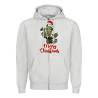 Dove Grey merry christmas cactus Zipper Hoodie - RanaPortraitStore