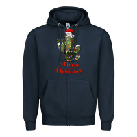 Navy merry christmas cactus Zipper Hoodie - RanaPortraitStore