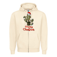 Sandshell merry christmas cactus Zipper Hoodie - RanaPortraitStore
