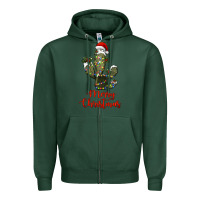 Sports Green merry christmas cactus Zipper Hoodie - RanaPortraitStore