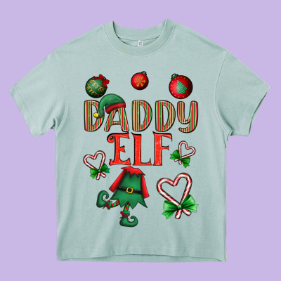 Daddy Elf Heavy Core Tee Designed By Bundleandbundleshop