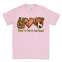 Bubblegum Pink Peace Love Jack Russel Classic Tee - Jasminsmagicworld