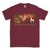 Burgundy Peace Love Jack Russel Classic Tee - Jasminsmagicworld