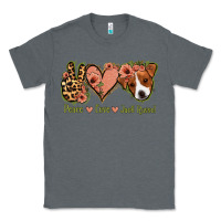Charcoal Heather Peace Love Jack Russel Classic Tee - Jasminsmagicworld