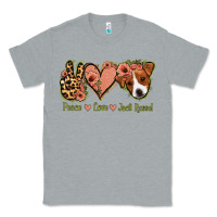 Heather Grey Peace Love Jack Russel Classic Tee - Jasminsmagicworld
