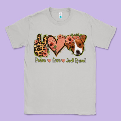 Peace Love Jack Russel Classic Tee Designed By Jasminsmagicworld