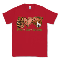 Red Peace Love Jack Russel Classic Tee - Jasminsmagicworld
