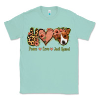 Seafoam Peace Love Jack Russel Classic Tee - Jasminsmagicworld