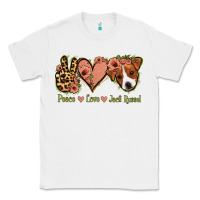 White Peace Love Jack Russel Classic Tee - Jasminsmagicworld