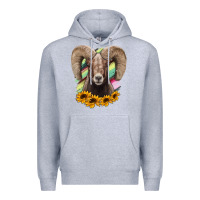 Heather Grey Colorodo Bighorn Sheep Premium Hoodie - Jasminsmagicworld