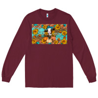 Burgundy Fall cow Long Sleeve Tee - Artiststas