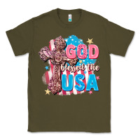 Army Green God Blessed the USA Classic Tee - FaDigitalArtStudio