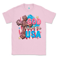 Bubblegum Pink God Blessed the USA Classic Tee - FaDigitalArtStudio