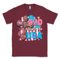 Burgundy God Blessed the USA Classic Tee - FaDigitalArtStudio