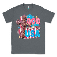 Charcoal Heather God Blessed the USA Classic Tee - FaDigitalArtStudio