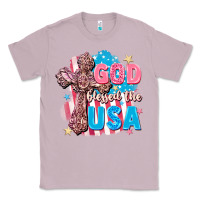 Lilac God Blessed the USA Classic Tee - FaDigitalArtStudio
