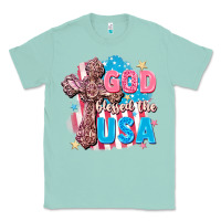 Seafoam God Blessed the USA Classic Tee - FaDigitalArtStudio