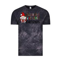 Cloud Black just a girk who loves christmas Vintage Tee - CowhideDigitalArt