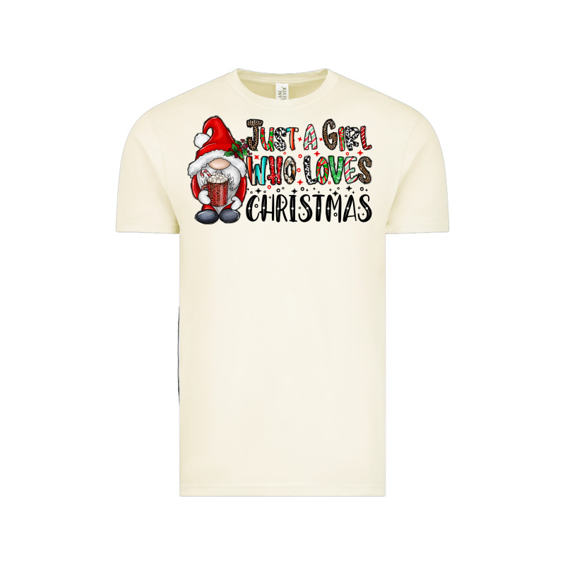 Just A Girk Who Loves Christmas Vintage Tee by CowhideDigitalArt | Teevron