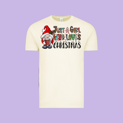 Just A Girk Who Loves Christmas Vintage Tee Designed By Cowhidedigitalart