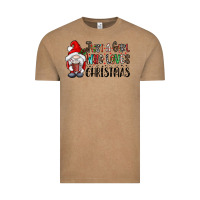 Vintage Coffee just a girk who loves christmas Vintage Tee - CowhideDigitalArt