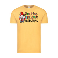 Vintage Mustard just a girk who loves christmas Vintage Tee - CowhideDigitalArt