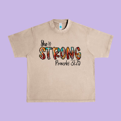 She Is Strong Provebs Urban Heavy Tee Designed By Cowhidedigitalart