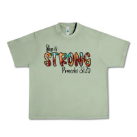Oil Green she is strong provebs Urban Heavy Tee - CowhideDigitalArt