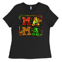Black juneteenth leopard frame mama Mother's Day Ladies Tee - LillyAllenDesigns
