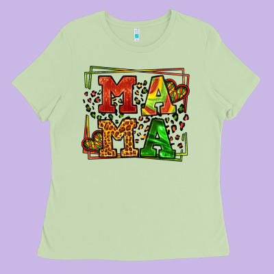 Juneteenth Leopard Frame Mama Mother's Day Ladies Tee Designed By Lillyallendesigns