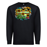 Black Wyoming Map Sunflower Cactus Serape Premium Sweatshirt - RanaPortraitStore