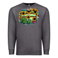 Charcoal Heather Wyoming Map Sunflower Cactus Serape Premium Sweatshirt - RanaPortraitStore