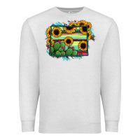 Oatmeal Heather Wyoming Map Sunflower Cactus Serape Premium Sweatshirt - RanaPortraitStore