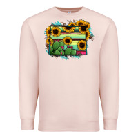 Pale Pink Wyoming Map Sunflower Cactus Serape Premium Sweatshirt - RanaPortraitStore