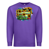 Purple Wyoming Map Sunflower Cactus Serape Premium Sweatshirt - RanaPortraitStore