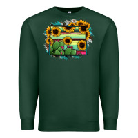 Sports Green Wyoming Map Sunflower Cactus Serape Premium Sweatshirt - RanaPortraitStore