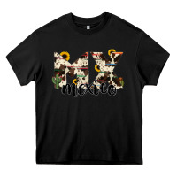 Black mexico state cowhide serape cactus Heavy Core Tee - RanaPortraitStore