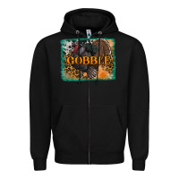 Black thanksgiving turkey gobble with background Zipper Hoodie - RanaPortraitStore