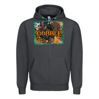 Smoke thanksgiving turkey gobble with background Zipper Hoodie - RanaPortraitStore